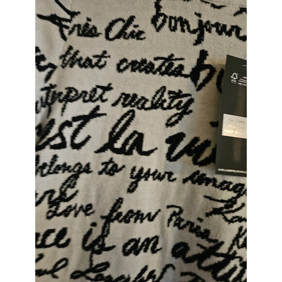 NWT Karl Lagerfeld Paris Women's Soft White All Over Logo Pullover Sweater XS - Picture 3 of 7